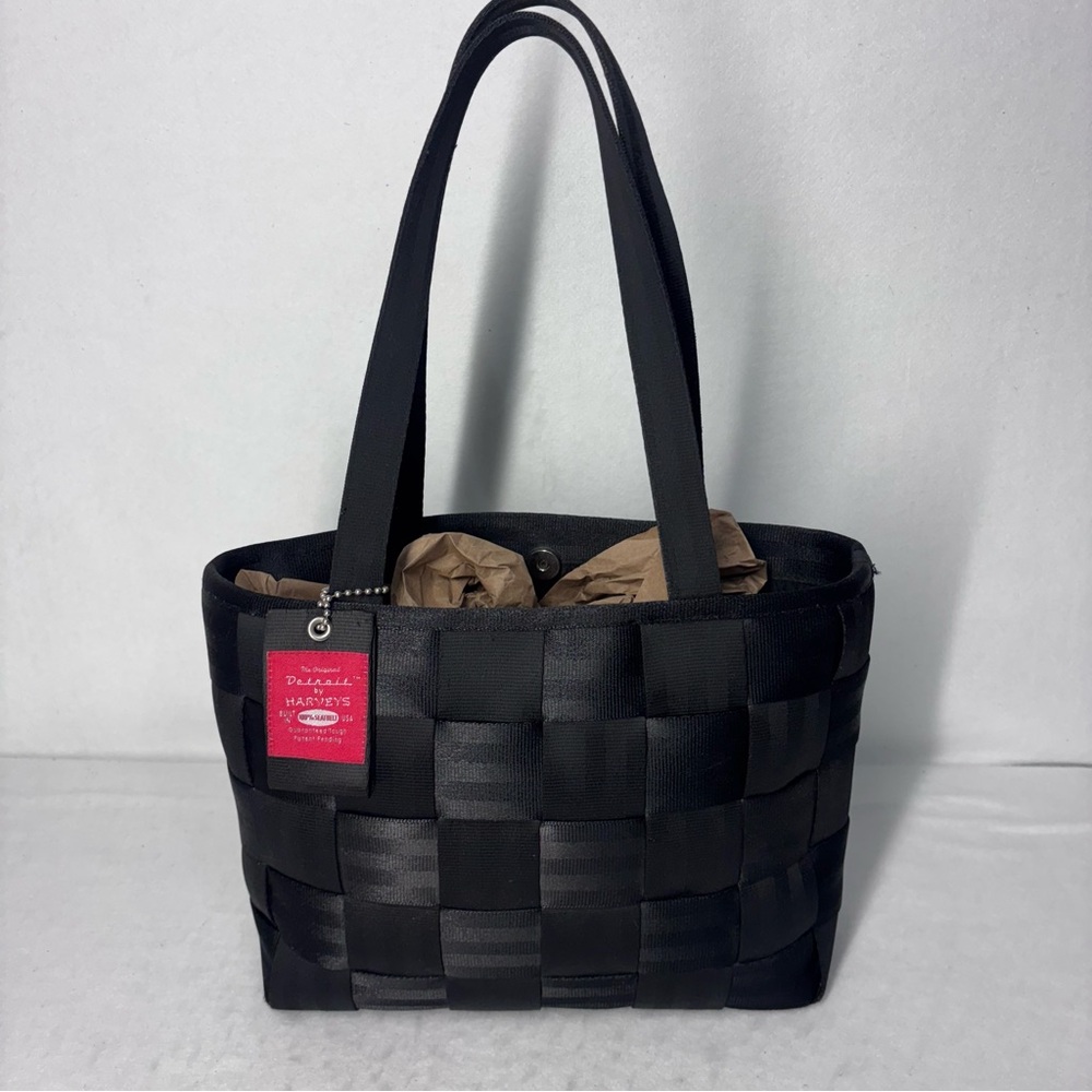 Handwoven Black Tote Shoulder Bag by Harveys